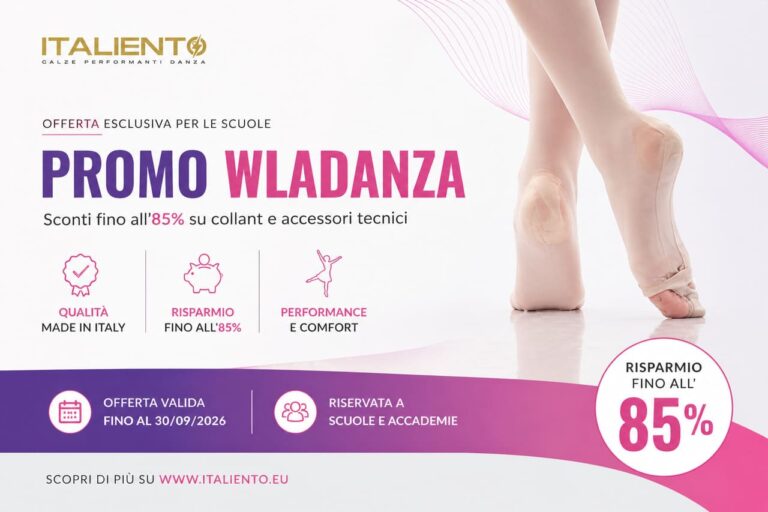 Promo WLadanza per scuole di danza con sconti fino all’85% su collant Italiento Made in Italy